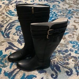 Christoff Black Leather Franco Sarto Riding Boots. New with box